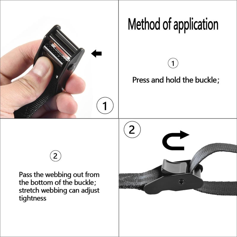 GAITWIN Car Roof Rack Loop Tie Down Straps,Short Cam Buckle Crossbars Straps for Kayak, Surfboard, Paddle Board, Surf Rack. Longboard, Bodyboard, Truck, Dock,Boat, Trailer,ATV, Dirt Bike, Canoe - Image 3